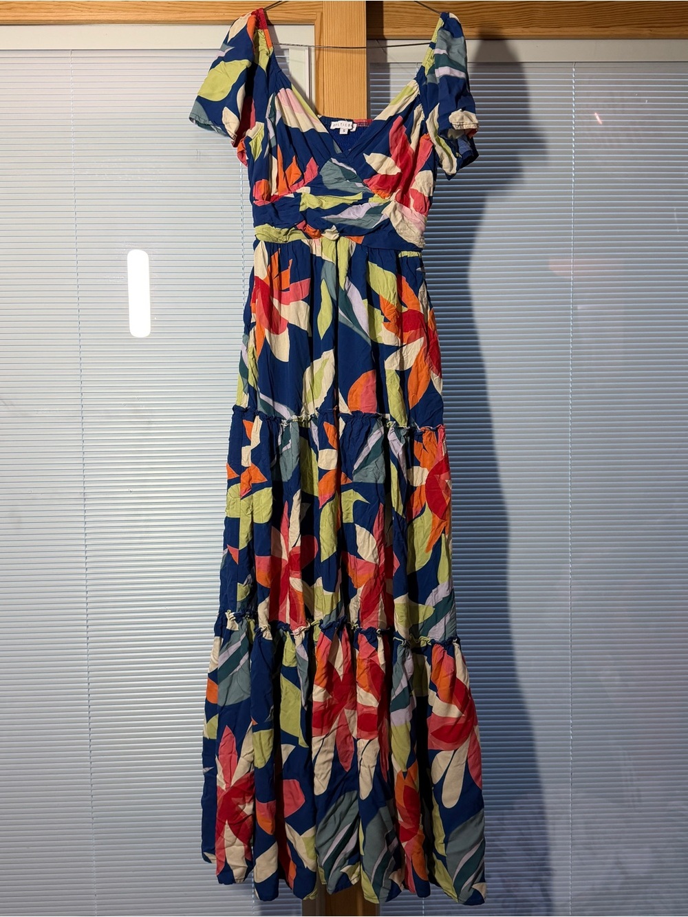 Baltic Born Samira Maxi Dress Blue Floral Print Size Small Cottagecore Boho - Picture 4 of 8